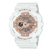 Casio Baby-G BA-110X-7A1DR | White & Rose Gold Watch | Shock Resistant | World T