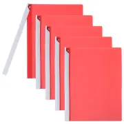 5 Pcs Report Covers with Swing Clip, Plastic Presentation Folders, Red