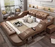 Queen Venture Leatherette Bed Frame - As Pictured