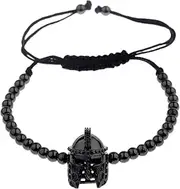 [U.S. Polo Assn.] Luxury Black Zircon Long Tubes&4MM Copper Beads Macrame Men Bracelets&, Bangles for Women Jewelry (Metal Color : AB1016-3)