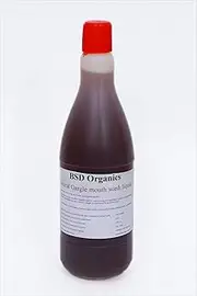 BSD Organics Natural Rinse & Gargle mouth wash liquid with tulsi, rock salt, neem, eucalyptus herbs - 100 ml