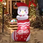 Christmas Inflatables Outdoor Decorations 6FT - Inflatable Snowman in Xmas St...