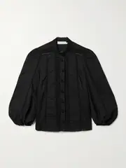 [Zimmermann] Zimmermann - Halliday Lace-trimmed Cotton-voile Shirt - Black - 2 2 Black