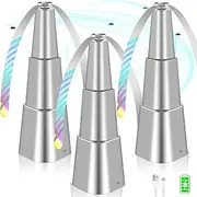Fly Fan for Tables Rechargeable Fly Fans for Food Keeps Flies Away Fly Repellent Fans for Outdoor Table Top Bug Repellent Fan with Holographic Blades for Picnic (Silver, 3Packs)