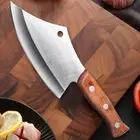 Cleaver Knife Chef Butcher Meat Stainless Steel Solid Wood Handle Kitchen Tool S
