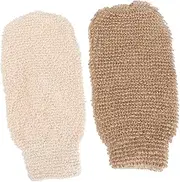 VICASKY Pcs Exfoliating Bath Gloves Shower Cleaning Brush for Body Scrub Jute Mitts Reinforced Edges for Smooth Glowing Skin