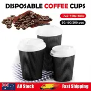 Disposable Coffee Cups Bulk Takeaway Paper Triple Wall Take Away 8oz/120z/160z