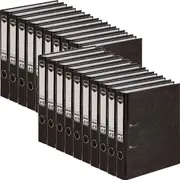 Marbig Half Lever Arch File Folder Reinforced Spine A4 50mm (Black) [20 Pack]
