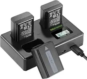 [NEEWER] NP-FW50 Replacement Battery and Charger Set, 3 Pack 1100mAh NP-FW50 Battery&Triple Slot USB Charger Compatible with Sony ZV-E10 A7 A7R A7RII A7II A7SII A7S A7RII A6300 A6400 A6500 RX10
