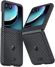 [Jarttarn] Slim Real Carbon Fiber Cover Compatible with Moto Razr 40 Ultra Case Ultra-Thin Hard Shockproof Cover for Razr 40 Ultra Aramid Fiber