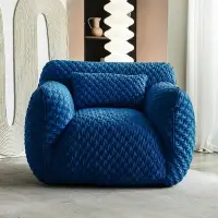 在飛比找樂天市場購物網優惠-沙發椅 ins風克萊因藍胖子意式極簡沙發椅創意設計師單人沙發