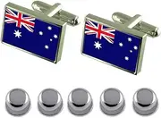 [Select Gifts] Shirt Dress Studs Australia Flag Cufflinks