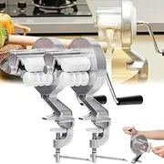 [Generic] Manual Pasta Maker, Stainless Steel Pasta Maker, Manual Noodle Making Press Machine, Cooking Gadgets with Hand Crank, Pasta Roller Machine, Portable Pasta Maker (2pc)