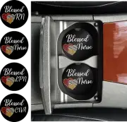 BLESSED NURSE CNA LPN RN HEARTS CUSTOM RUBBER CAR DRINK HOLDER COASTERS SET OF 2