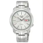 SEIKO WATCH 精工全日本製紳士素銀白面盾牌5號自動機械腕錶 型號：SNKK65J1