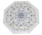12" Marble Side end Table Top Pietra Dura art Work Home decorative