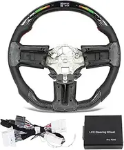32 LED Shift Lights Display Carbon Fiber Steering Wheel Replacement for Ford 2010 2014 Adjustable LED Shift Light Color With Gradual Green Lighting And Red Flashing Reminder LED