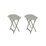 Riverbay Furniture Wood Folding Snack Tray Set of Two in Gray