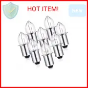 Mudder 8 Pieces 2D-2.4-Volt 0.7A Krypton Flashlight Bulb Replacement Bayonet Bas