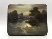 Beautiful Lacquer Box "Summer Time" , Hand Painted, Papier Mache, Jewelry
