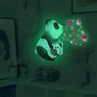 Luminous Panda Bear With Jar of Hearts Wall Stickers,Removable Decal Home Decor