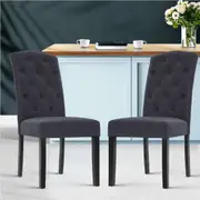 1 Set of 2 Artiss Dining Chairs Grey
