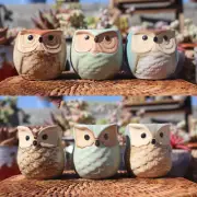 6X Ceramic Owl Shape Garden Flower Pot Desk Plant Pot Succulent Planter Pot Home