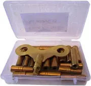 Brass Gold Clock Wrench Set 18 Prong Master Key For Winding Clocks