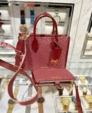 Michael Kors Mirella SM Shopper Crossbody Bag + Double Zip Wallet Combo(Oxblood)