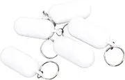 Floating Boat Keychain Key Float, 5Pcs Plastic Shape Waterproof Key Chain, Float Key Ring for Boating, Fishing, Sailing and Outdoor Sports, Water Sports and Boating Parts (White)