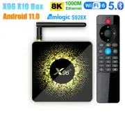 X96 X10 8K Android 11.0 TV Box S928X 4G 32G/64G WiFi6 1000M BT5.2 H.265 HDR Box