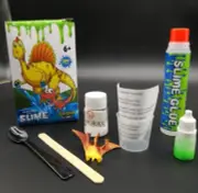 2X Sets DIY Slime Kit 50ml With Mini Dino Figurine Kid Crafts Colors STEM US