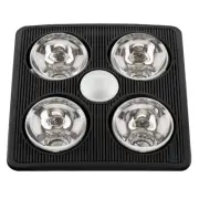 A716B Exhaust Fan with Heater and Light - Black
