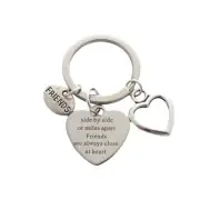 "Side by side or miles apart......" Friend Friends Keepsake + FREE clip-on charm