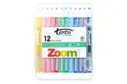 12pc Texta The Original Zoom Kids Non Toxic Twist Colouring Crayons Hard Case