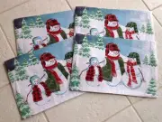 SET 4 ST NICHOLAS SQUARE SNOWMAN TAPESTRY CHRISTMAS PLACEMATS