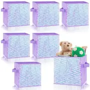 6 Pcs Christmas Foldable Sequin Storage Basket Bin 10 Inch Large Fabric Stora...