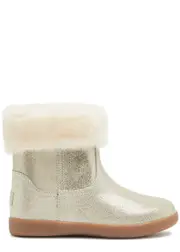 Ugg Kids Jorie II Metallic Suede Ankle Boots (IT22-IT29) - Gold - 5 Junior 5 JUNIOR