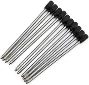 10PCS 7cm Metal Ballpoint Pen Refills, Black or Blue Compatible Ink Refills(Black)