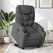 Electric Power Recliner Chair Dark Grey Fabric for Living Room, Bedroom Furniture, Comfy Reclining and Reading Chair