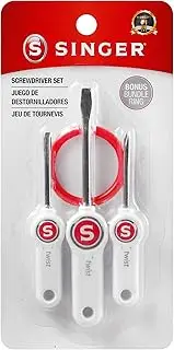 [Singer] 3-Piece Screwdriver Set - Includes; 2 Flat Head, 1 Phillips Head