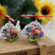 2Pcs Mini Clockwork Transparent Aircraft Somersault Running Wind Up To.pi