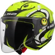 OF622 Funny II Glup H-Vis Yellow Childrens Jet Helmet