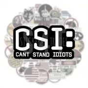 CSI Can't Stand Idiots Hard Hat Sticker Blue Collar Decal
