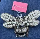 New Pink Linen Queen Bumble Bee Faux Pearl Crystal Rhinestone Brooch Pin
