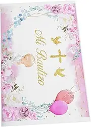 CAXUSD Christening Baptism Backdrop Baby Shower Photo Communion Background Lightweight Portable Photography Props
