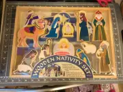 New Melissa & Doug Wood Nativity Set Stable Jesus Mary Joseph Wise Men Angel Ewe