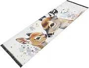 ZRYSMY Washable Runner Rug Watercolor Deers Cute 2’ x 6’ Non-Slip Floor Carpet Runner Rug for Hallways Kitchen Laundry Room Bedroom Floor Carpet Runner- Soft Thin Mat for Family Pet