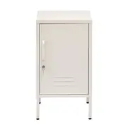 ArtissIn Bedside Table Metal Cabinet - MINI White