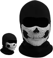 [AYNKH] Skull Balaclava Ghost Mask Call of Balaclava Duty Mask Black Full Face Bike Skateboard Ski Cosplay Costume One Size, Black, One size